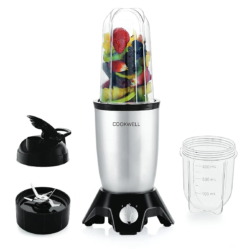 Cookwell Bullet Mixer Grinder-600 Watts Silver, 2 Jars 1 Blade-1.webp